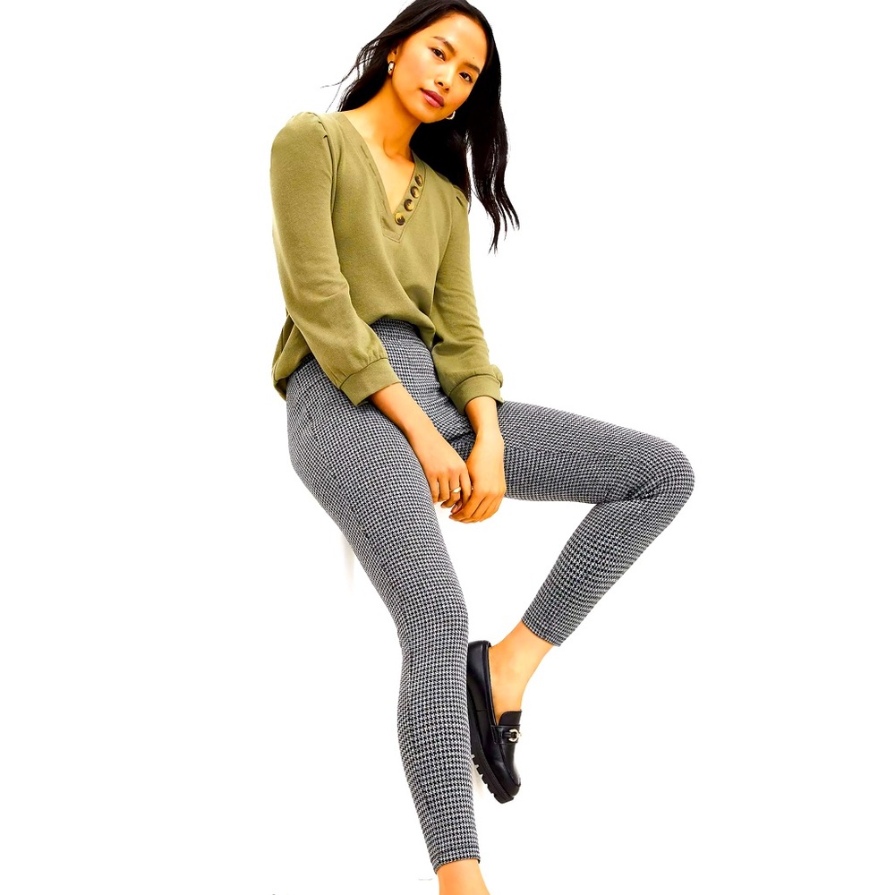 Petite Houndstooth Leggings L